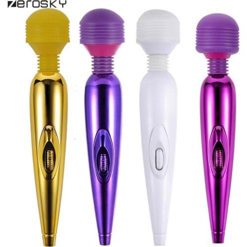 Zerosky USB Charged Classic AV Stick Vibrator Sex Products Vibrating Magic Wand Massager Head Sex Toys for women