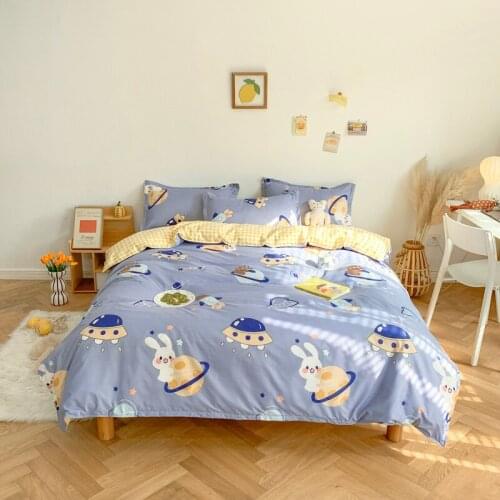 Cartoon Rabbit Pattern Bedding Set,Duvet Cover Set 220x240 With Pillowcase ,175x220 Quilt Cover,Bed Sheet