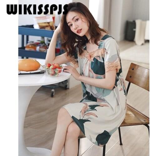 Summer Modal Nightdress Womens Thin Pajamas Loose Large Size Home Clothes Plus Size Lingere Robe Sets Women Nightgown