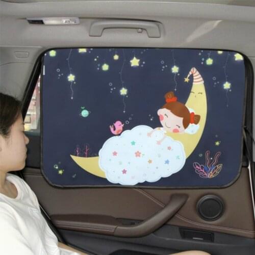 Magnetic Curtain In The Car Window Sunshade Cover Cartoon Universal Side Window Sunshade UV Protection for Kid Baby Car Curtain