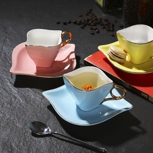 European Ceramic Coffee Cup Saucer Set Bone China High Tea Set Espresso Cups Taza Ceramica Environmentally Friendly Home 50T005