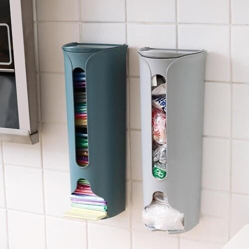 Wall Mounted Garbage Bag holder Rubbish Bag Organizer Plastic Drawing Trash Bag Rack Convenient Storage Box Home Container 2021