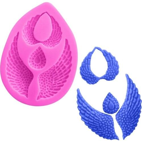 New Angel Wing Shape Decoration Silicone Cake Mold Chocolate Candy Baking Mould Sugarcraft Pastry Gumpaste Tool