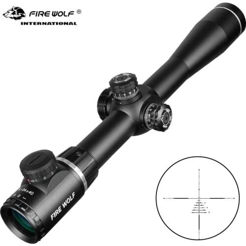 Fire Wolf 6-24X40 Hunting Tactics Sight Adjustable Red Green Cross Hunting Optics Glass Reticle Turrets Lock Reset Rifle Scopes