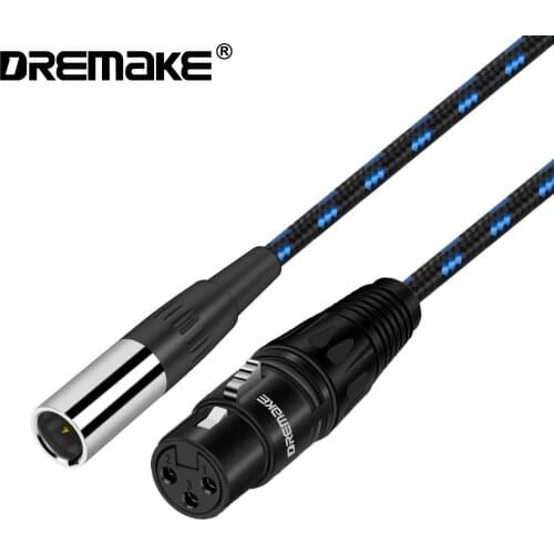 DREMAKE Mini XLR Male to 3Pin XLR Female Converter Cord, XLR to Mini XLR Mic Audio Adapter Cable for Label Microphone, Equalizer