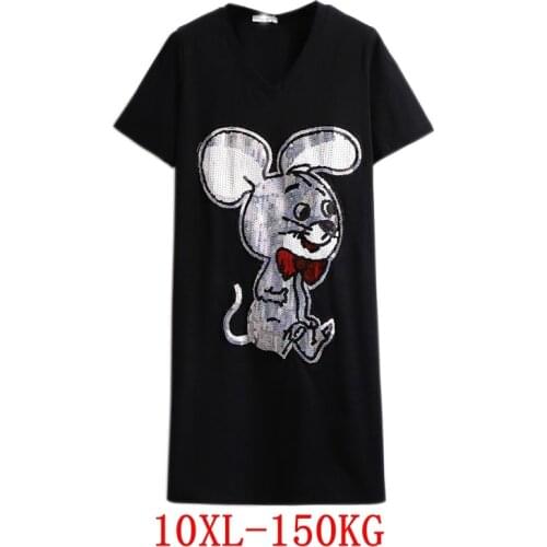 Large size womens dress plus size 7XL 8XL 9XL 10XL summer v-neck short sleeve casual loose large size black red robe