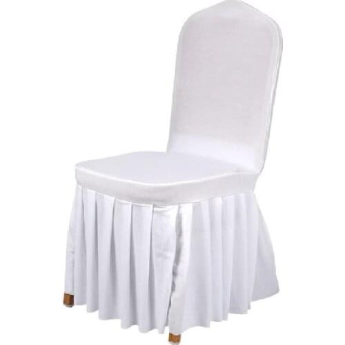 Pleated Skirt Elastic Banquet Cover One Piece Elastic Wedding Chair Cover