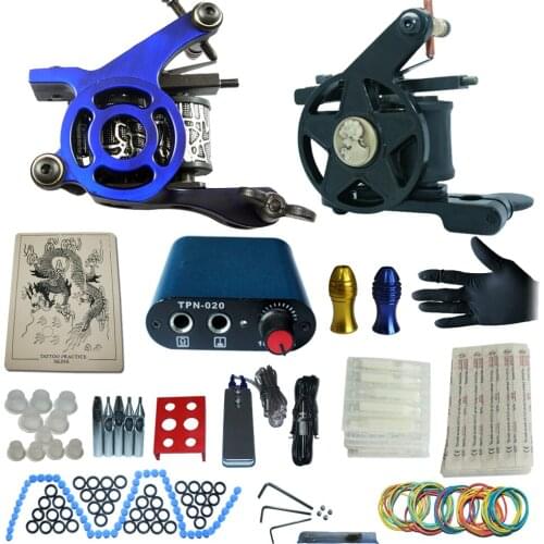 YILONG tattoo complete tattoo kit power supply+poot pedal+2 alloy grips+accessories 8kitB