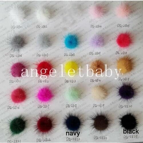 Pompon Balls Pompom Really Mink fur Plush 28 mm Craft Pompoms For Hair Band Clips Accessories Earring Flower Hat Bag Charms Hi-Q