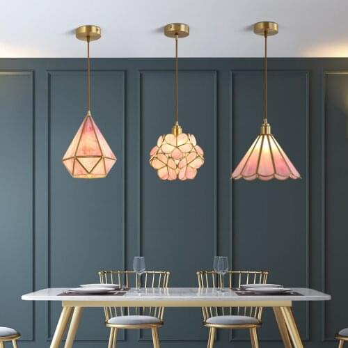 Nordic Luxury Crystal Flower Chandeliers For Kitchen island Dining Room Bedroom Geometric Ceiling Pendant Indoor Light Fixtures