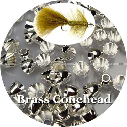 Silver Color, 100 Brass Coneheads, Cone Head, Fly Tying, Fly Fishing