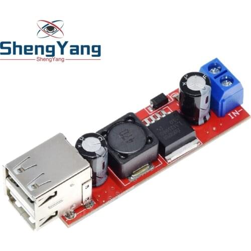 ShengYang DC 6V-40V To 5V 3A Double USB Charge DC-DC Step-down Converter Module For Vehicle Charger LM2596 Dual USB