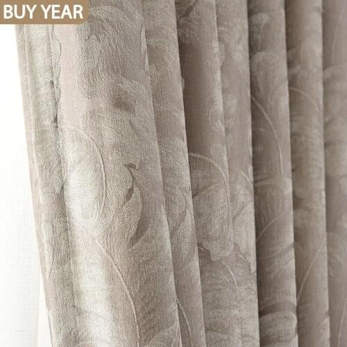 American Style Curtains for Living Room BedroomCurtains Pastoral Dark Flower Curtain Finished Shading Chenille Customized