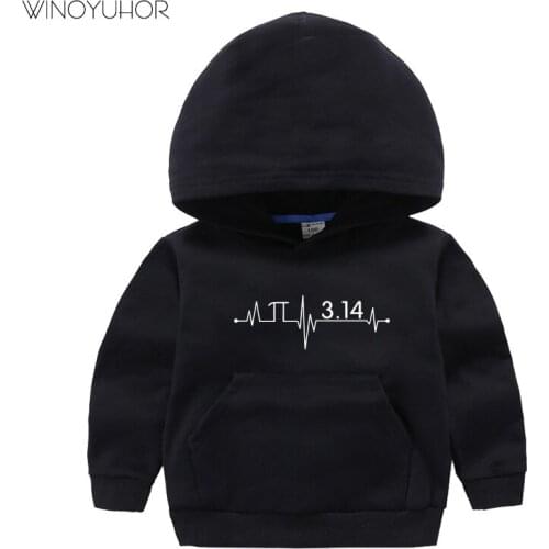 Pi 3.14 Heartbeat Fashion Kids Hoodies Cotton Boys Girls Sweatshirt Funny Math Printed Clothing Autumn Winter Pullovers