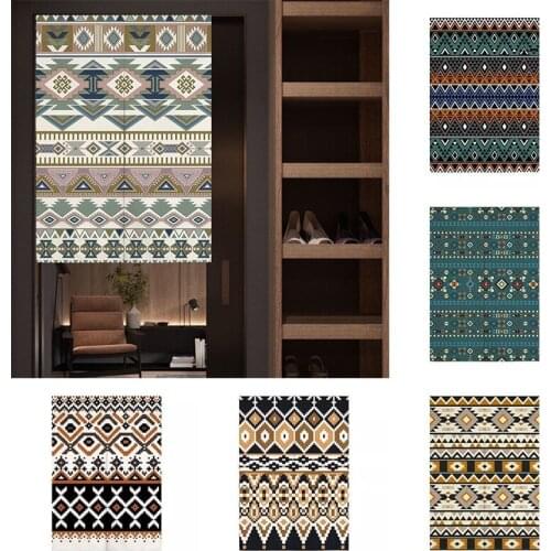 Bohemian Fabric Partition Curtain Kitchen Bedroom Half Panel Curtain Home Decoration Geomantic Curtain Doorway Hanging Curtain