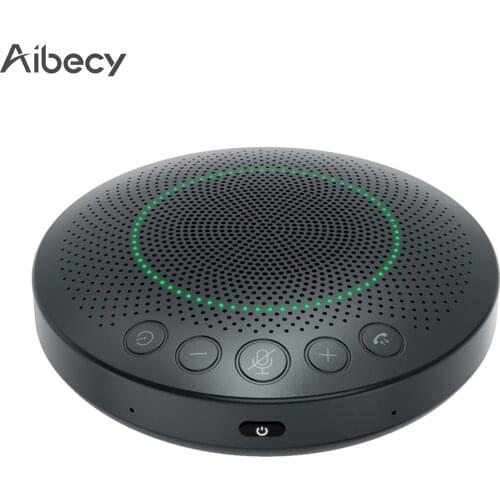 Aibecy Omnidirectional BT Speakerphone Conference Microphone Computer Mic 360° Voice Pickup Touch-Sensor Buttons with Mute Key