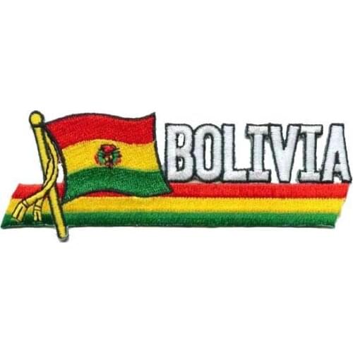 Embroidery Bolivia Country Path Made by Twill with Heat Cut and Iron On Backing Accept Custom MOQ50pcs free shipping