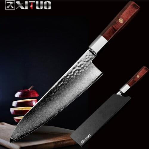 XITUO Japanese 67 Layers Damascus Steel Kitchen Knife Chef Knives Cleaver Slicing Handmade Knifer Santoku Knife Cooking Tool