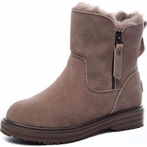 Women Winter Snow Boots Outdoor fur Keep Warm Shoes Female Sweet Flock Woolen Boot Solid Casual zipper Boots women O4-41