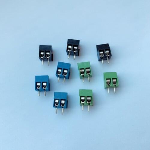 10pcs kf-350 3.5mm pitch screw terminal connector 2p straight leg KF 350 copper green blue black PCB terminal