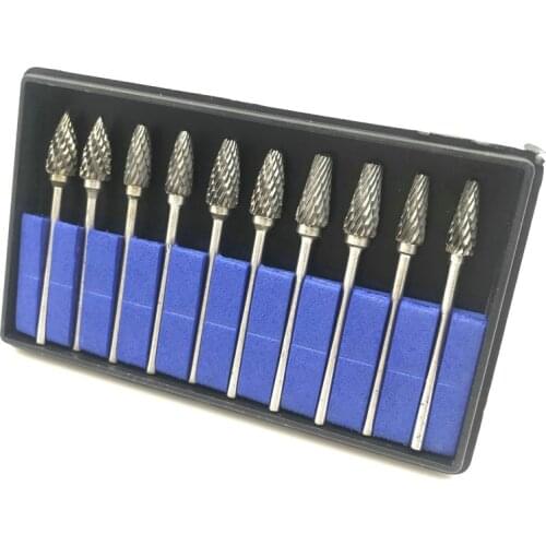 10pcs/Dental Tungsten Carbide Burs Kits tungsten Dental milling cutters Tungsten Steel Grinding Head Lab Burs