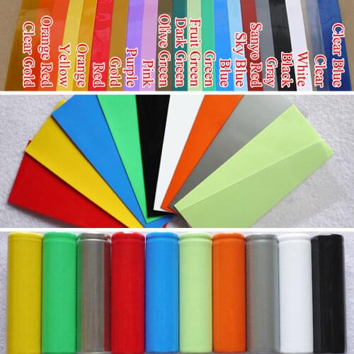 10pcs 18650 Battery Wrap PVC Heat Shrink Tubing Pre-cut Color Selectable (for single 18650 Battery)