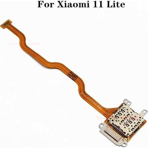 100% Original SIM/SD Card Reader Flex Cable Xiaomi mi 11 Lite MI11lite SIM/SD Card Slot Reader Connector Replacement Parts