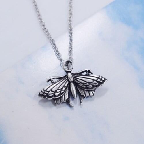 12pcs Magic Wiccan Moon Butterfly Pendant Necklace Mysterious Witchcraft Jewelry For Women