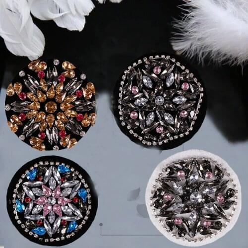 4pieces/lot 3D Heavy metal drill beads paste stickers diy clothing hat accessories crystal badge decals handmade decoration