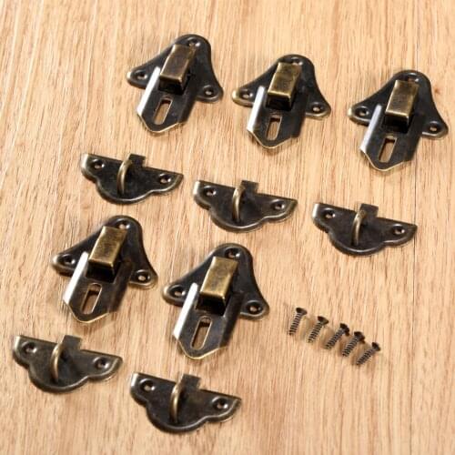48x35mm Antique Brass Chest Box Gift Box Suitcase Case Buckles Toggle Hasp Latch Catch Clasp Furniture Hardware 48x35mm 5x