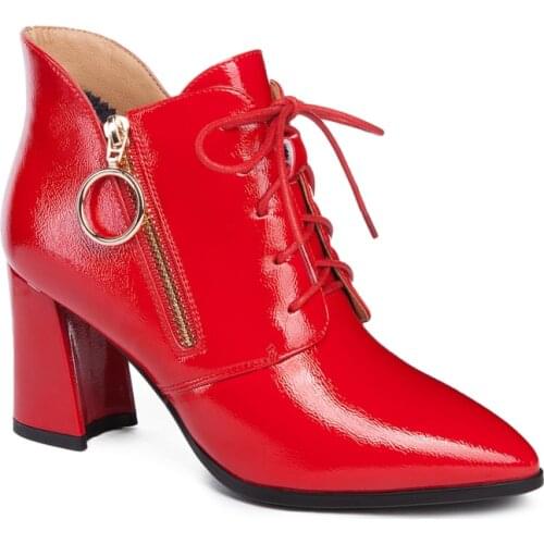 Aimaylen Luxury Brand Designer Ankle Boots for Women Sexy Pointed Toe Red Black Women Boots Shoes Woman