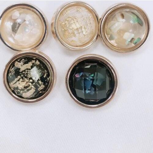 5pieces Metal Gold Needlework Buttons for Clothing Decorative Women Cardigan Sweater Sewing Accessories Fancy Designers