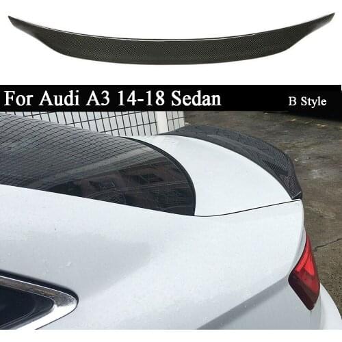 Car Carbon Rear Trunk Spoiler Boot Wing For Audi A3 2014 2015 2016 2017 2018 Sedan