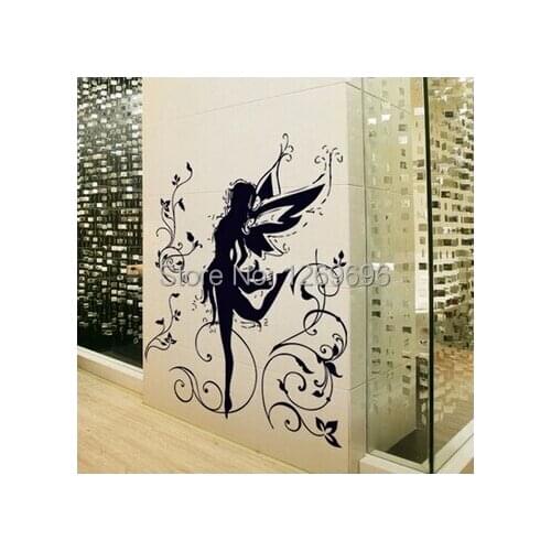 FREE SHIPPING Beautiful elf girl romantic bedroom hallway entrance living room sofa TV wall stickers WGS0109