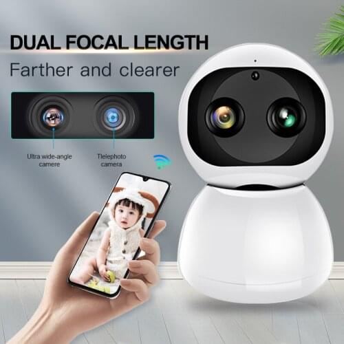 PTZ Dual Len Zoom Wireless IP Camera WiFi 1080P H.265 IR Night Vision Voice Call WiFi Camera Security Surveillance 5.0
