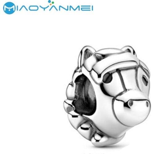 925 Sterling Silver Beads 2020 Autumn New Plain Silver Alpaca Head Charm Fit Original Pandora Bracelet Women DIY Fashion Jewelry
