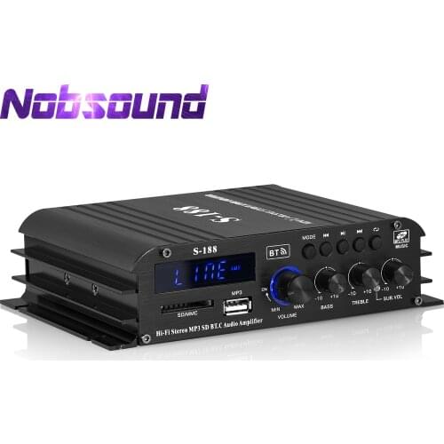 Nobsound Mini 2.1 Channel Bluetooth 5.0 Digital Amplifier Stereo Receiver Home/ Car/ Marine Audio Amp Subwoofer Amp
