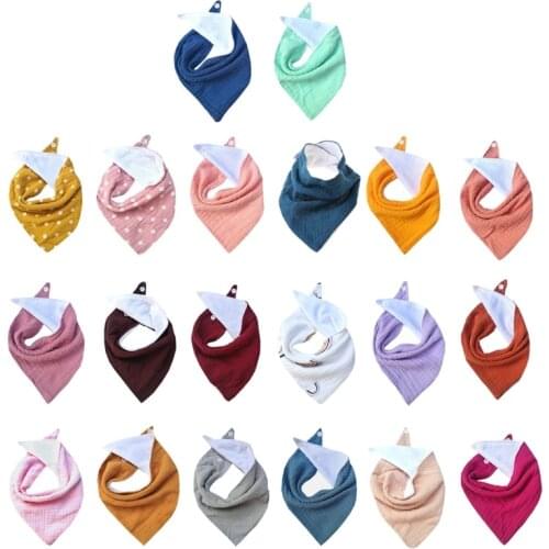 Baby Bibs Cotton Newborn Snap Button Triangle Saliva Towel Feeding Drool Bibs