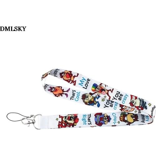 DMLSKY Monster Funny keychain neck strap necklace lanyard Badge ID Lanyards/ Phone Rope/ Key Lanyard Neck Straps jewelry M4688