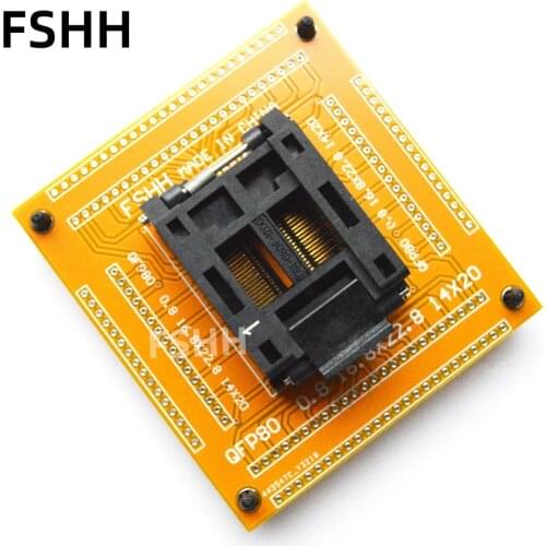 IC51-0804-1200 test socket TQFP80 QFP80 LQFP80 socket 0.8mm 14X20mm 16.8X22.8mm QFP80 to DIP Adapter