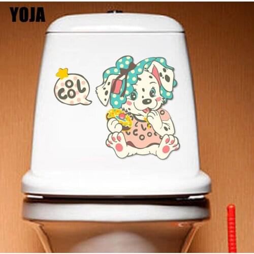 YOJA 24.6*20.3CM Classic Cute Dog Wall Decal Home Decor Toilet Sticker T3-0729