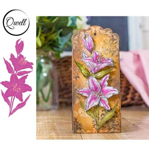 QWELL Flower Blooming Lilies Metal Cutting Dies for Scrapbooking and Card Making Paper Embossing Craft New 2019 die cuts