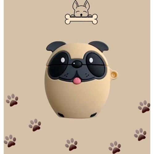 Cute Bulldog myna Case For airpods wireless bluetooth headset protective cover 2nd generation cartoon dog silicone