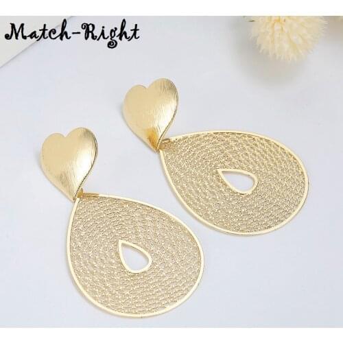 Match-Right Trendy Gold/Silver/Color Earring Geometric/Statement/Korean/Drop Earring Women Jewelry oorbellen brincos yjz8158