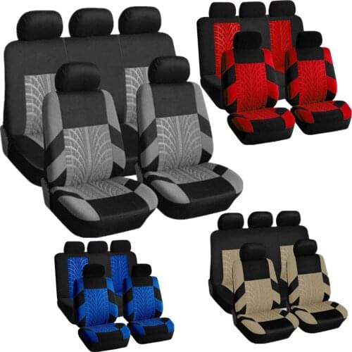 5 Colour Track Detail Style Car Seat Covers Set Polyester Fabric Universal Fits Most Cars Covers Auto Interior Accessories