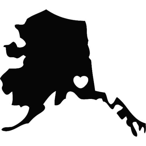 I LOVE ALASKA Car Decal Country Sign Fashion Modern Car Sticker L046