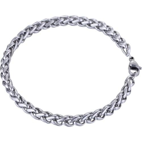 Stainless Steel 3-10mm Braided Wheat Link Chain Bracelet for Men Women Gold Silver Color MINIMALIST Bracelet Jewelry KB500A