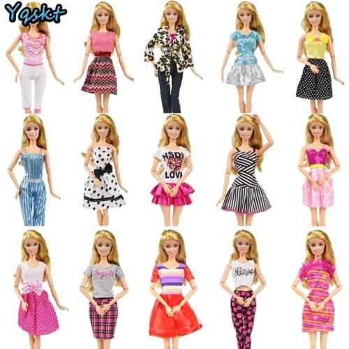 10 Pcs/lot Mixed Random Style Handmade Doll Clothes Dress Accessories Pants Skirt Dress Clothes for 12 Inch Doll Accessories