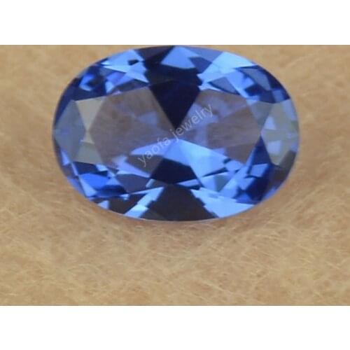 Wholesale 5A 2x3~13x18mm Oval Shape Brilliant Cut Nano Blue Stone Synthetic Tanzanit-e Gems For Jewelry Wax Setting