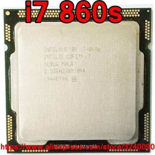 Original Intel Core i7 860s Quad Core 2.53GHz LGA1156 8M Cache 82W i7-860s Desktop CPU free shipping speedy ship out